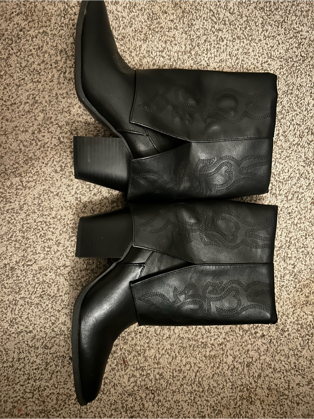 Classic Black Women's Western Ankle Boots